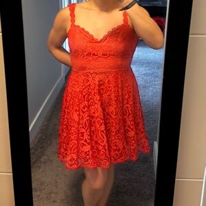 Red/Coral backless dress